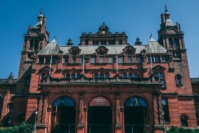 a large building with towers